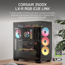Corsair 3500X LX-R RGB iCUE LINK Mid-Tower PC Case - Black Corsair 3500X LX-R RGB iCUE LINK Mid-Tower PC Case - Black