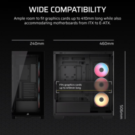 Corsair 3500X LX-R RGB iCUE LINK Mid-Tower PC Case - Black Corsair 3500X LX-R RGB iCUE LINK Mid-Tower PC Case - Black