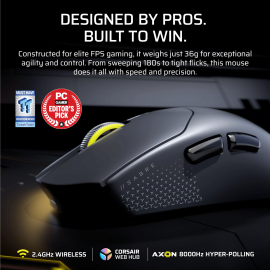 Corsair SABRE v2 PRO ULTRALIGHT WIRELESS 30000 DPI Gaming Mouse - Black Corsair SABRE v2 PRO ULTRALIGHT WIRELESS 30000 DPI Gaming Mouse - Black