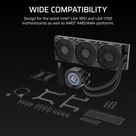 Corsair NAUTILUS 360 RS LCD Liquid CPU Cooler - Black Corsair NAUTILUS 360 RS LCD Liquid CPU Cooler - Black