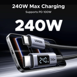 UGREEN 240W USB Type-C Cable with LED Display 1M UGREEN 240W USB Type-C Cable with LED Display 1M