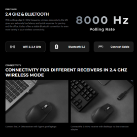 Keychron M6S-B72 1K Wireless Mouse (BT/2.4GHz/Wired) - Black Keychron M6S-B72 1K Wireless Mouse (BT/2.4GHz/Wired) - Black