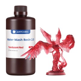 Anycubic Water Wash Resin 2.0 – Translucent Red Anycubic Water Wash Resin 2.0 – Translucent Red