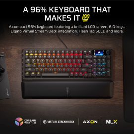 Corsair VANGUARD 96 Mechanical Gaming Keyboard, CORSAIR MLX Plasma - Black Corsair VANGUARD 96 Mechanical Gaming Keyboard, CORSAIR MLX Plasma - Black