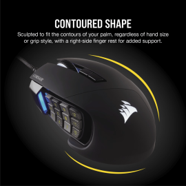 Corsair SCIMITAR RGB ELITE Optical 18 000 DPI MOBA/MMO Gaming Mouse - Black Corsair SCIMITAR RGB ELITE Optical 18 000 DPI MOBA/MMO Gaming Mouse - Black