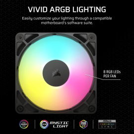 Corsair RS120 ARGB 120mm PWM Fan - Black Corsair RS120 ARGB 120mm PWM Fan - Black