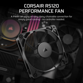 Corsair RS120 120mm PWM Fan - Black Corsair RS120 120mm PWM Fan - Black