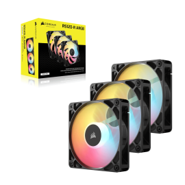 Corsair RS120-R ARGB 120mm PWM Reverse Fans Triple Pack - Black Corsair RS120-R ARGB 120mm PWM Reverse Fans Triple Pack - Black