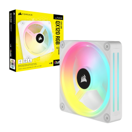 Corsair iCUE LINK QX120 RGB 120mm PWM PC Fan Expansion Kit - White Corsair iCUE LINK QX120 RGB 120mm PWM PC Fan Expansion Kit - White
